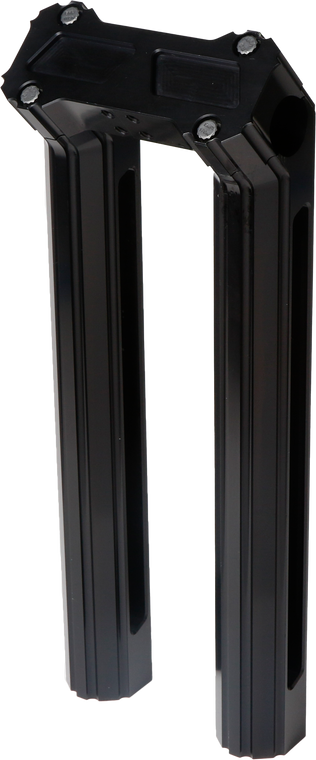 Hofmann Designs - H/d Billet Risers 12" Black Kickback - HDB-1014B