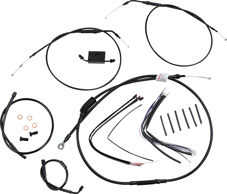 Burly Brand - Handlebar Cable and Brake Line Kit - Extended - Sportsters - 14" T-Bar Handlebars - ABS - Extended Handlebar Cable and Brake Line Kit for Sportsters with ABS - B30-1267