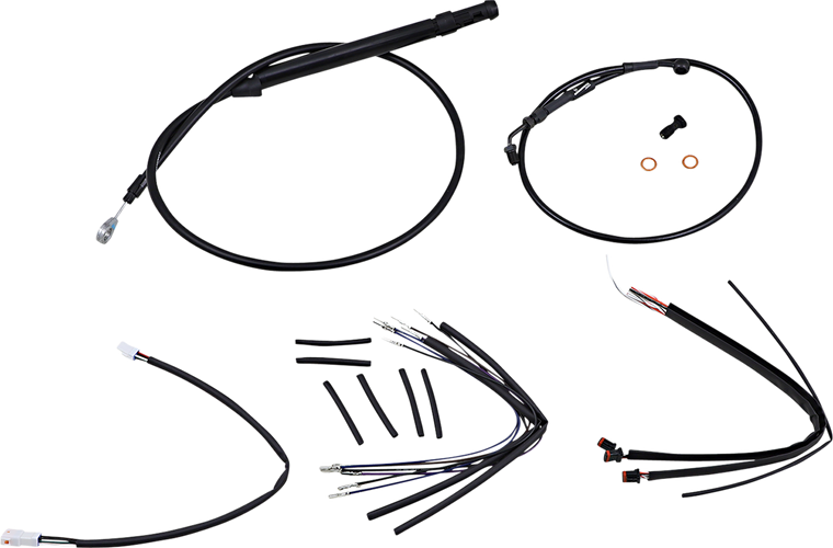Burly Brand - Control Kit - 14" Gorilla Handlebars - Black - Handlebar Cable and Brake Line Kit for Burly Ape Handlebars - B30-1240