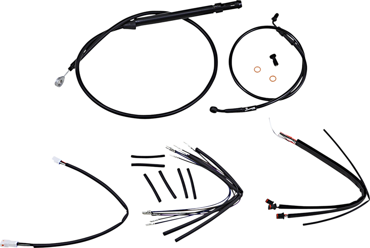 Burly Brand - Control Kit - 16" Gorilla Handlebars - Black - Handlebar Cable and Brake Line Kit for Burly Ape Handlebars - B30-1241