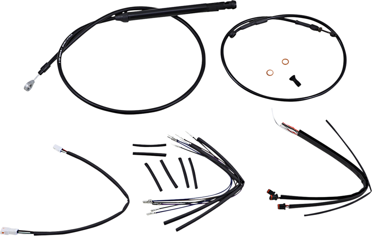 Burly Brand - Control Kit - 18" Gorilla Handlebars - Black - Handlebar Cable and Brake Line Kit for Burly Ape Handlebars - B30-1242