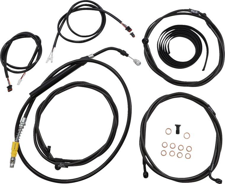 La Choppers - Cable Kit - 12" - 14" Ape Hanger Handlebars - ABS - Midnight - Complete Plug-and-Play Cable Kit - LA-8056KT3-13M