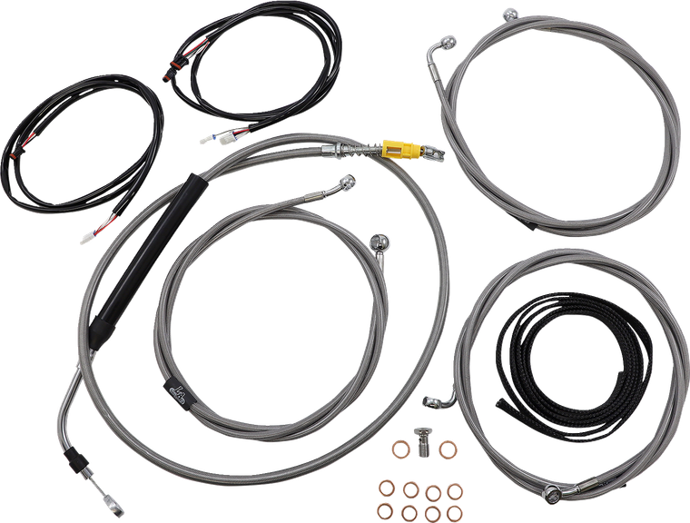 La Choppers - Cable Kit - 18" - 20" Ape Hanger Handlebars - ABS - Stainless - Complete Plug-and-Play Cable Kit - LA-8056KT3-19