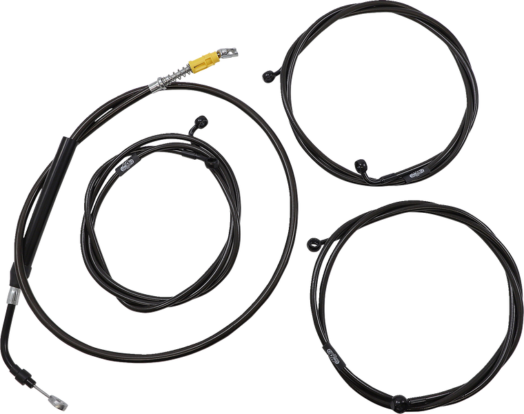 La Choppers - Cable Kit - 18" - 20" Ape Hanger Handlebars - ABS - Midnight - Complete Plug-and-Play Cable Kit - LA-8056KT3-19M