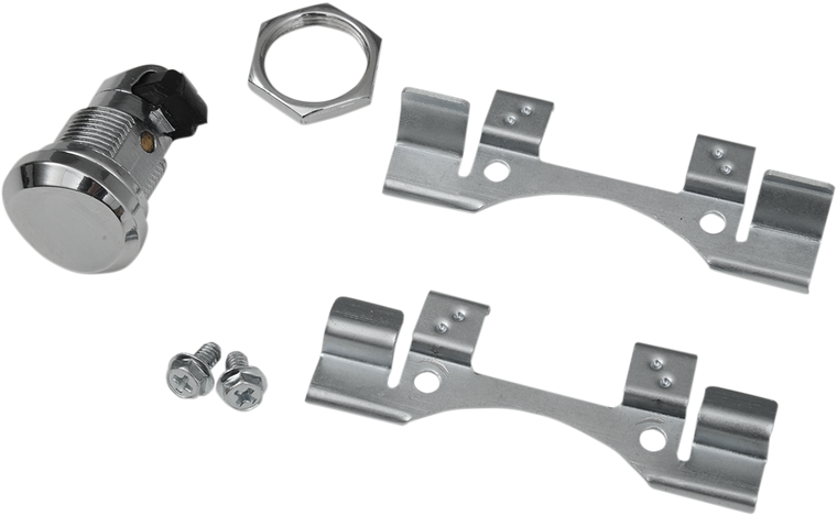 Drag Specialties - Gas Door Latch - Chrome - Push-Button Fuel Door Latch - 77388