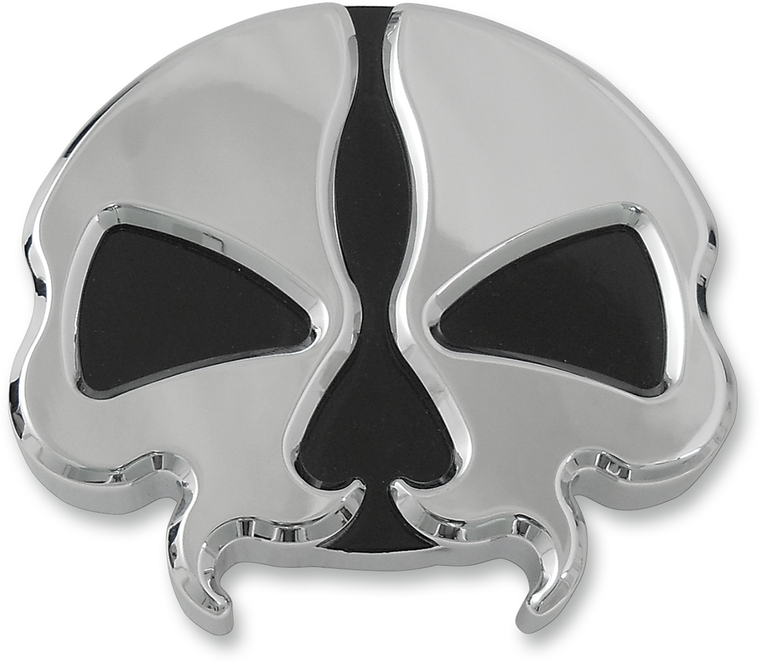 Drag Specialties - Gas Cap - Vented Split Skull - Chrome - Split Skull Gas Cap  Vented - 78048