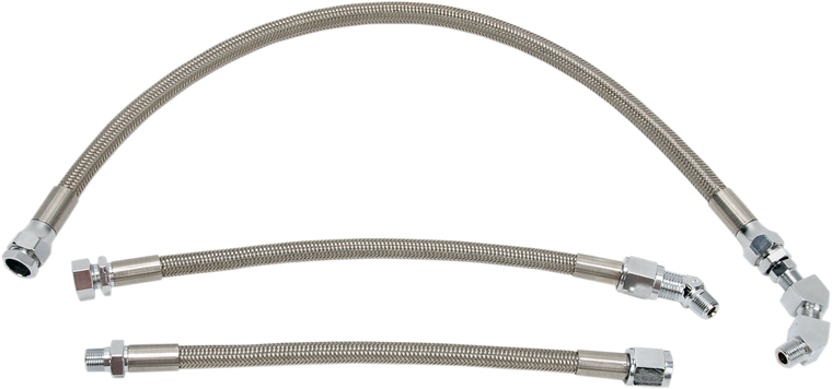Drag Specialties - Oil Line Kit - Stainless Steel - Sportster - Stainless Steel Braided Oil Line Kit - 606009 Drag Specialties - Oil Line Kit - Stainless Steel - Sportster - Stainless Steel Braided Oil Line Kit - 606009