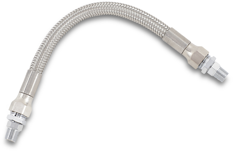 Drag Specialties - Oil Line with Fittings - Stainless Steel - 8" - Universal Braided Oil Line - 608