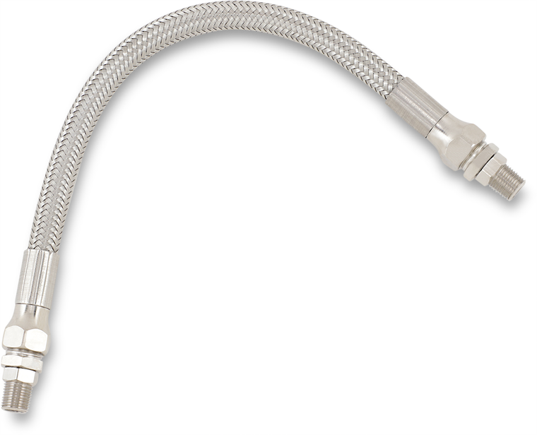 Drag Specialties - Oil Line with Fittings - Stainless Steel - 10" - Universal Braided Oil Line - 610