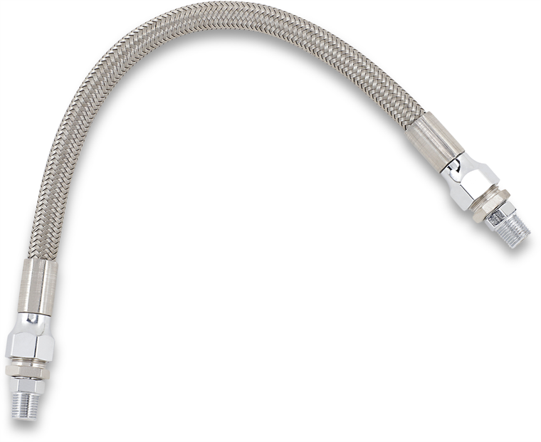 Drag Specialties - Oil Line with Fittings - Stainless Steel - 11" - Universal Braided Oil Line - 611