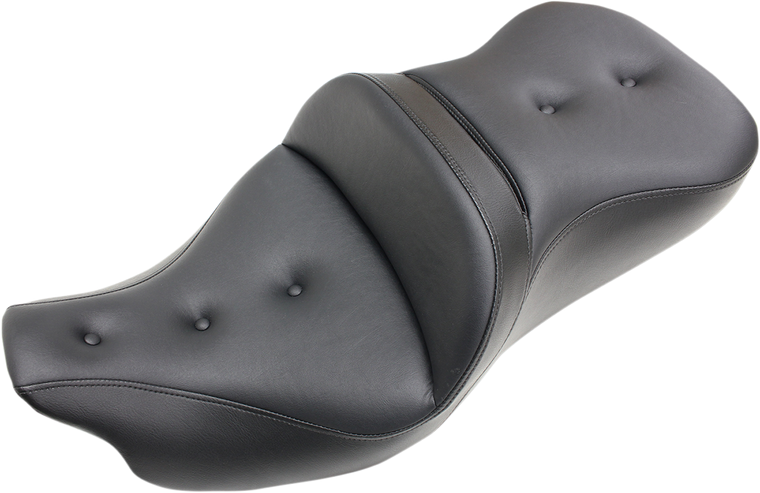 Saddlemen - Pillow-Top Roadsofa Seat - with Backrest - Black - FLH/FLT '08-'23 - Pillow-Top Roadsofa Seat - 808-07B-181