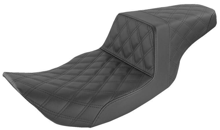 Saddlemen - Step-Up Seat - Full Lattice Stitch - Black - FLHR/FLHX - Step-Up Seat  Full Lattice Stitch - 897-06-175