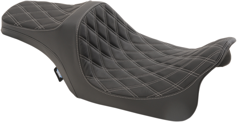 Drag Specialties - Predator III Seat - Double Diamond - Silver Stitched - FL '08-'22 - Predator III Seat - 0801-1115