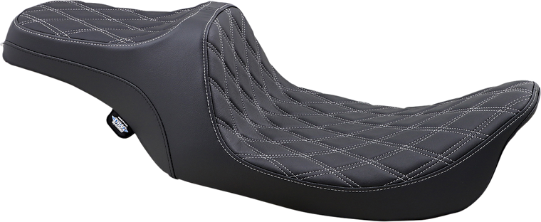 Drag Specialties - Predator III Seat - Double Diamond - Silver Stitched - Predator III Seat - 0801-1130