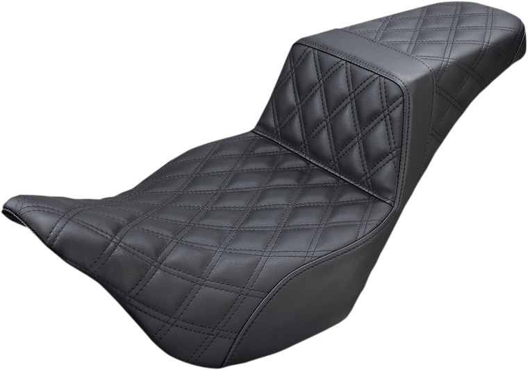 Saddlemen - Step-Up Seat - Full Lattice Stitch - Black - '08-'23 FL - Step-Up Seat  Full Lattice Stitch - 808-07B-175
