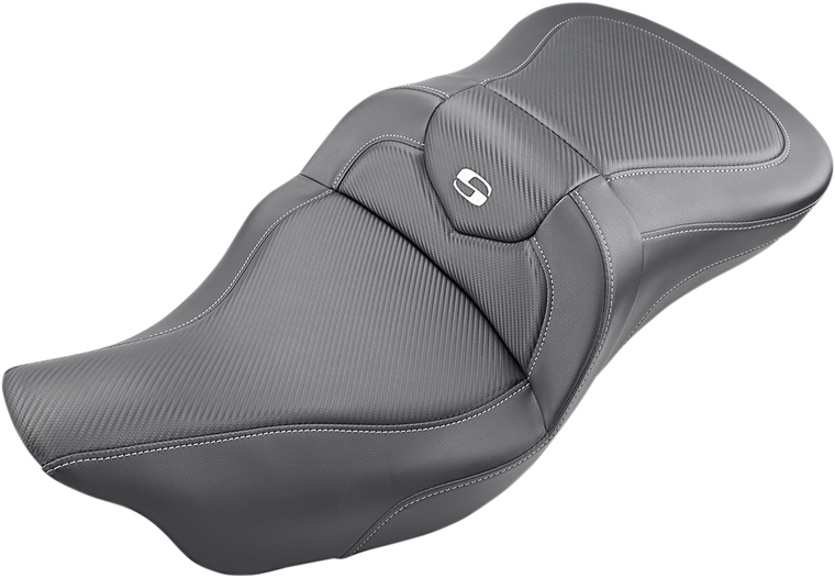 Saddlemen - Roadsofa Seat - Carbon Fiber - without Backrest - Black - '09-'23 FLHTCUTG - Roadsofa Trike Seat - 808-07B-185T
