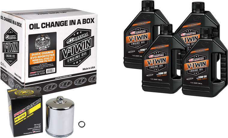 Maxima - V-twin Quick Change Kit Evo Mineral Chrome Filter - 90-069014PC