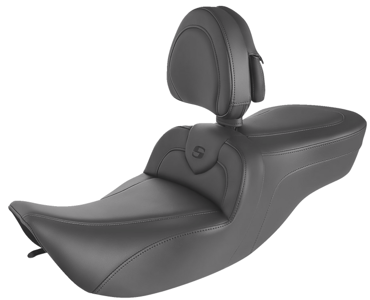 Saddlemen - RoadSofa Seat - With Backrest - Black W/Black Stitching - RoadSofa Seat - 897-06-187BR