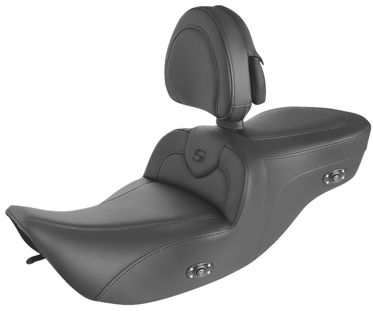 Saddlemen - Heated RoadSofa Seat - With Backrest - Black W/Black Stitching - Heated RoadSofa Seat - 897-06-187BRHCT