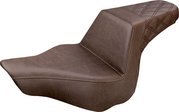Saddlemen - Step-Up Seat - Rear Lattice Stitch - Brown - FXSB - Step-Up Seat  Rear Lattice Stitch - 813-27-173BR