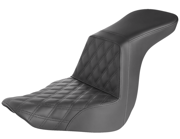 Saddlemen - Step-Up Seat - Front Lattice Stitch - Black - Step-Up Seat  Front Lattice Stitch - 818-29-192