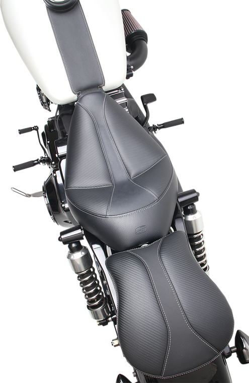 Saddlemen - Seat - Dominator Solo - Stitched - Black w/ Gray Stitching - Dominator Solo Seat - 896-04-0042