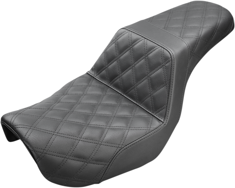 Saddlemen - Step-Up Seat - Full Lattice Stitch - Black - Dyna - Step-Up Seat  Full Lattice Stitch - 806-04-175