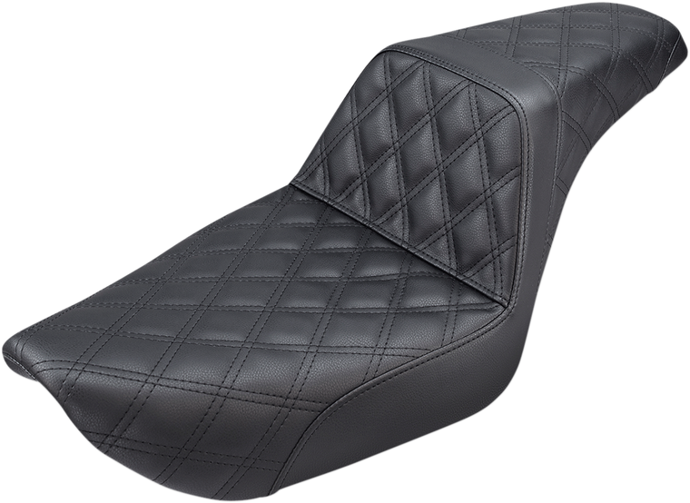 Saddlemen - Step-Up Seat - Full Lattice Stitch - Black - Dyna - Step-Up Seat  Full Lattice Stitch - 896-04-175