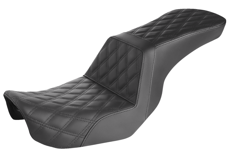 Saddlemen - Step-Up Seat - Full Lattice Stitch - Black - Dyna - Step-Up Seat  Full Lattice Stitch - 806-04-195