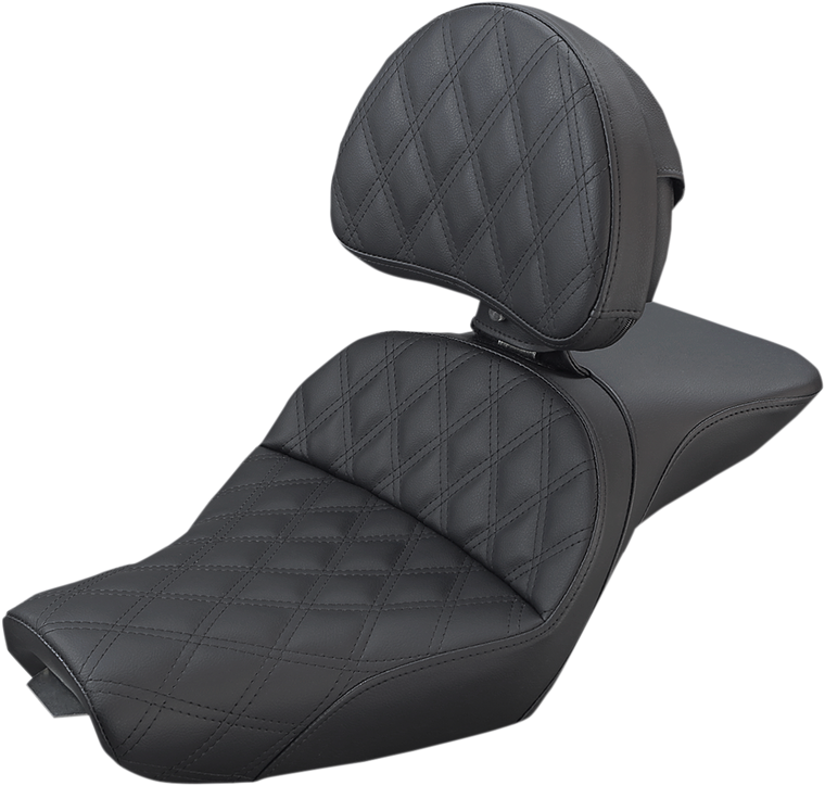Saddlemen - Explorer Seat - With Backrest - Lattice Stitched - Black - Explorer Seat - 807-03-030LS