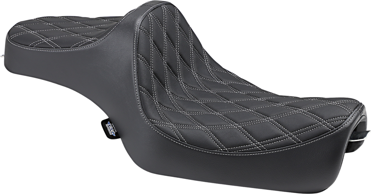 Drag Specialties - Predator III Seat - Double Diamond - Silver Stitching - '04-'22 XL - Predator III Seat - 0804-0735