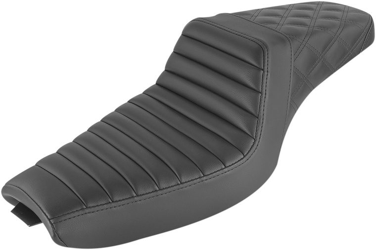 Saddlemen - Step-Up Seat - Front Tuck-n-Roll/Rear Lattice Stitch - Black - Step-Up Seat  Front Tuck-n-Roll/Rear Lattice Stitch - 807-03-176