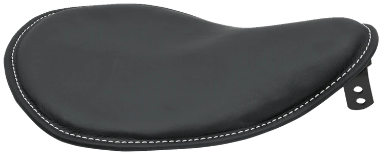Drag Specialties - Seat - Spring Solo - Low-Profile - Small - Black Leather/White Stitching - Small Low-Profile Spring Solo Seat - 0806-0028