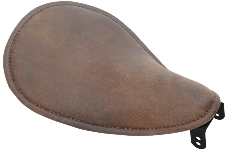 Drag Specialties - Seat - Spring Solo - Low-Profile - Small - Distressed Brown Leather - Small Low-Profile Spring Solo Seat - 0806-0039