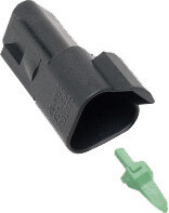 Namz Custom Cycle Products - 3-wire Black Deutsch Rcptcl & Wdglck Hd# 72103-94bk - DR-3B