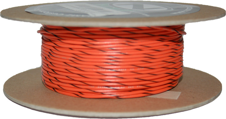 Namz Custom Cycle Products - #18-gauge Orange/black Stripe 100' Spool Of Primary Wire - NWR-30-100