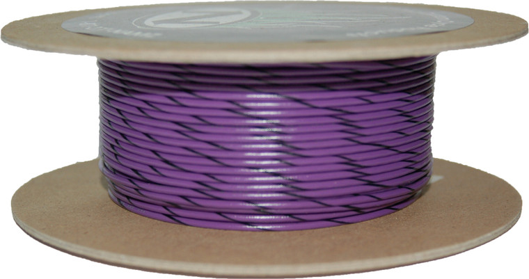 Namz Custom Cycle Products - #18-gauge Violet/black Stripe 100' Spool Of Primary Wire - NWR-70-100