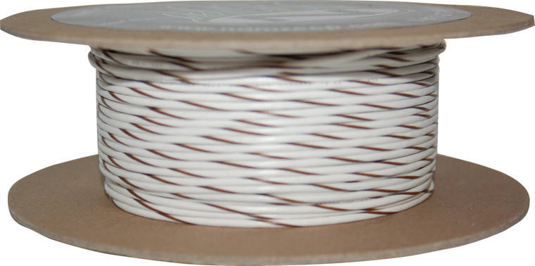 Namz Custom Cycle Products - #18-gauge White/brown Stripe 100' Spool Of Primary Wire - NWR-91-100
