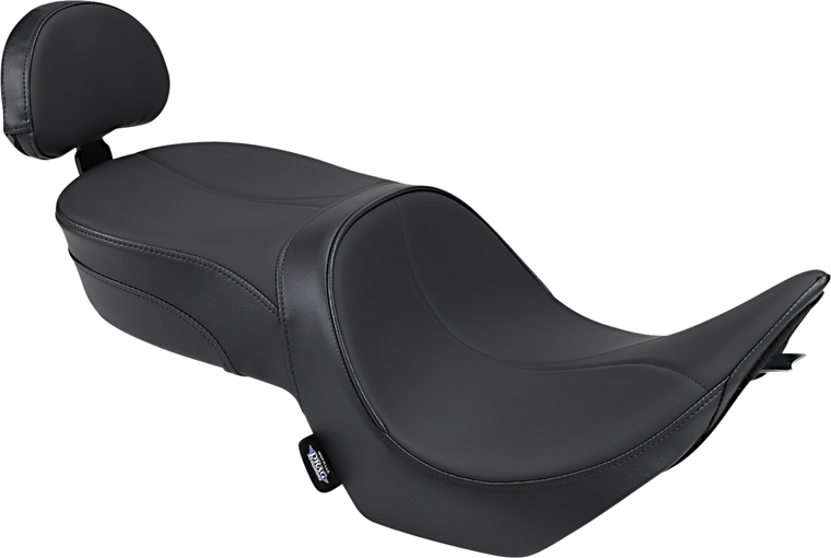 Drag Specialties - Seat - Low-Profile - Touring - With Passenger Backrest - Mild Stitch - Black - Low-Profile Touring Seat With Passenger Backrest - 0810-1585