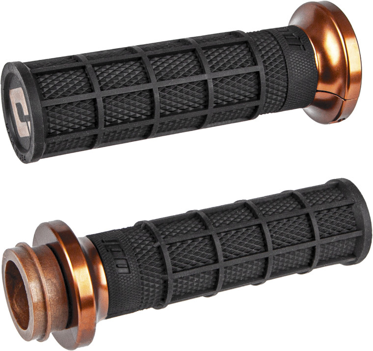 Odi - Lock On Waffle Style Grips Blk/bronze For Cable Throttle - V31HCW-BZ-Z
