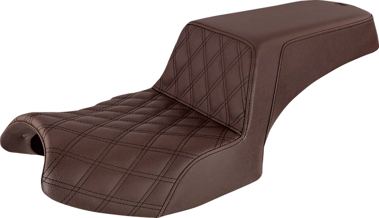 Saddlemen - Step Up Seat - Front Lattice/Rear Smooth - Brown - Challenger - Step Up Seat - I20-06-172BR