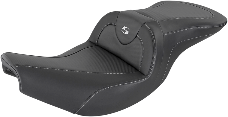 Saddlemen - Heated Roadsofa Seat - Carbon Fiber - Without Backrest - Black - Roadsofa Carbon Fiber Seat - I14-07-185HCT