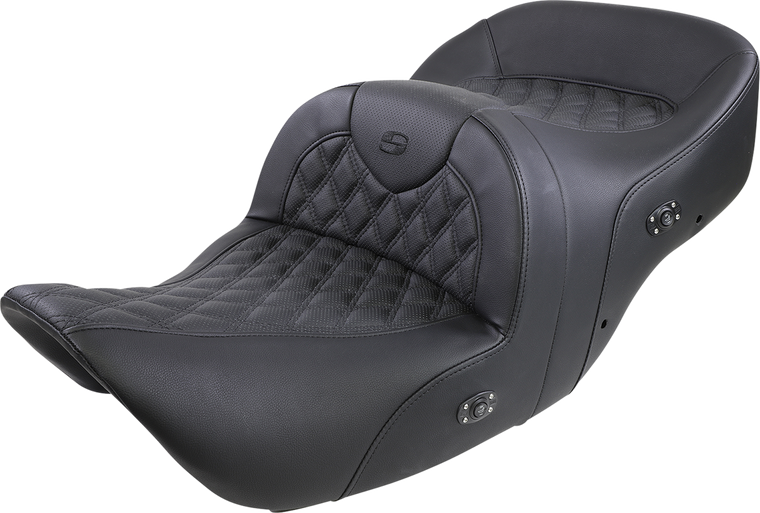 Saddlemen - Roadsofa Seat - Without Backrest - Full Lattice Stitch - Black - Heated - GL - Roadsofa Lattice Stitch Heated Seat - H01-07-182HCT Saddlemen - Roadsofa Seat - Without Backrest - Full Lattice Stitch - Black - Heated - GL - Roadsofa Lattice Stitch Heated Seat - H01-07-182HCT