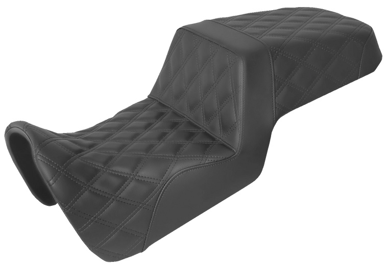 Saddlemen - Step Up Seat - Full Lattice Stitch - Black - Step Up  Seat  Full Lattice Stitch - 821-34-175