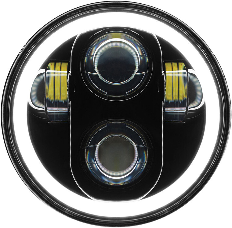 Pathfinder - 5 3/4" Led Headlight With Full Halo Black - HD5MBH