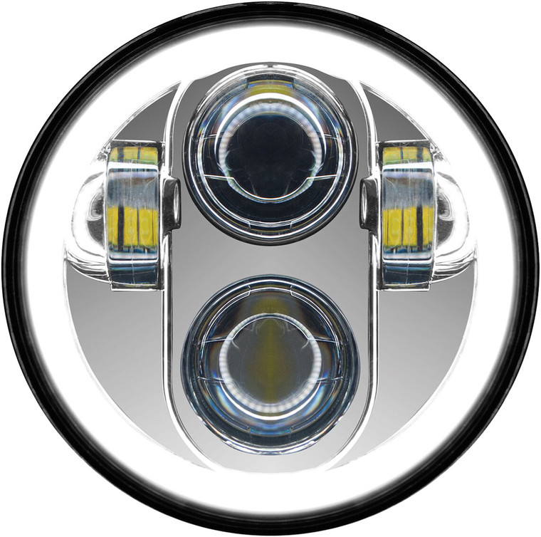 Pathfinder - 5 3/4" Led Headlight With Full Halo Chrome - HD5MCH