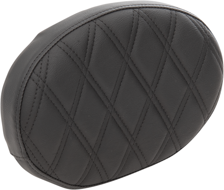 Drag Specialties - Backrest Pad - Oval - Double Diamond - Black - Backrest Pad - 0822-0428