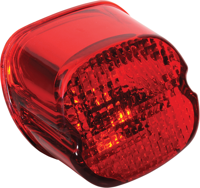 Drag Specialties - Taillight Lens - Bottom Tag Window - Red - Laydown Taillight Lens with Bottom Tag Lens - 12-0402D