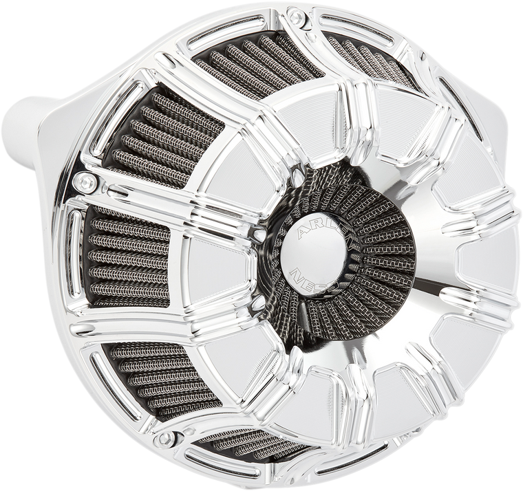 Arlen Ness - 10-Gauge Air Cleaner - Big Twin - Chrome - Inverted Series Air Cleaner Kit  10 Gauge - 18-942