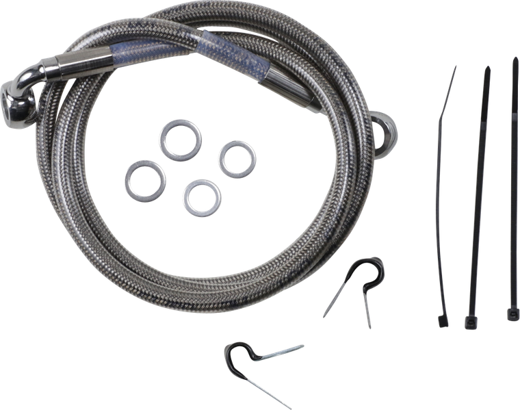 Drag Specialties - Brake Line - Front (Upper) - Stainless Steel - Stainless Steel Brake Line Kit - 640210